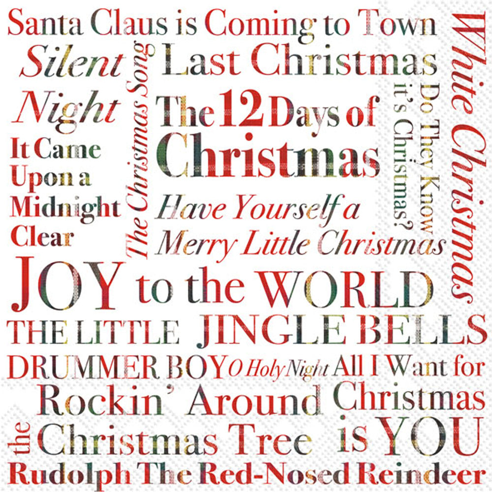 Christmas Songs Cocktail Napkins