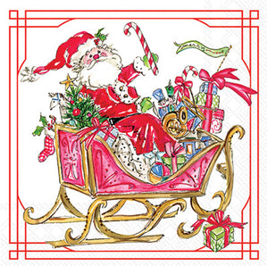 Santa Sleigh and Presents Cocktail Napkins