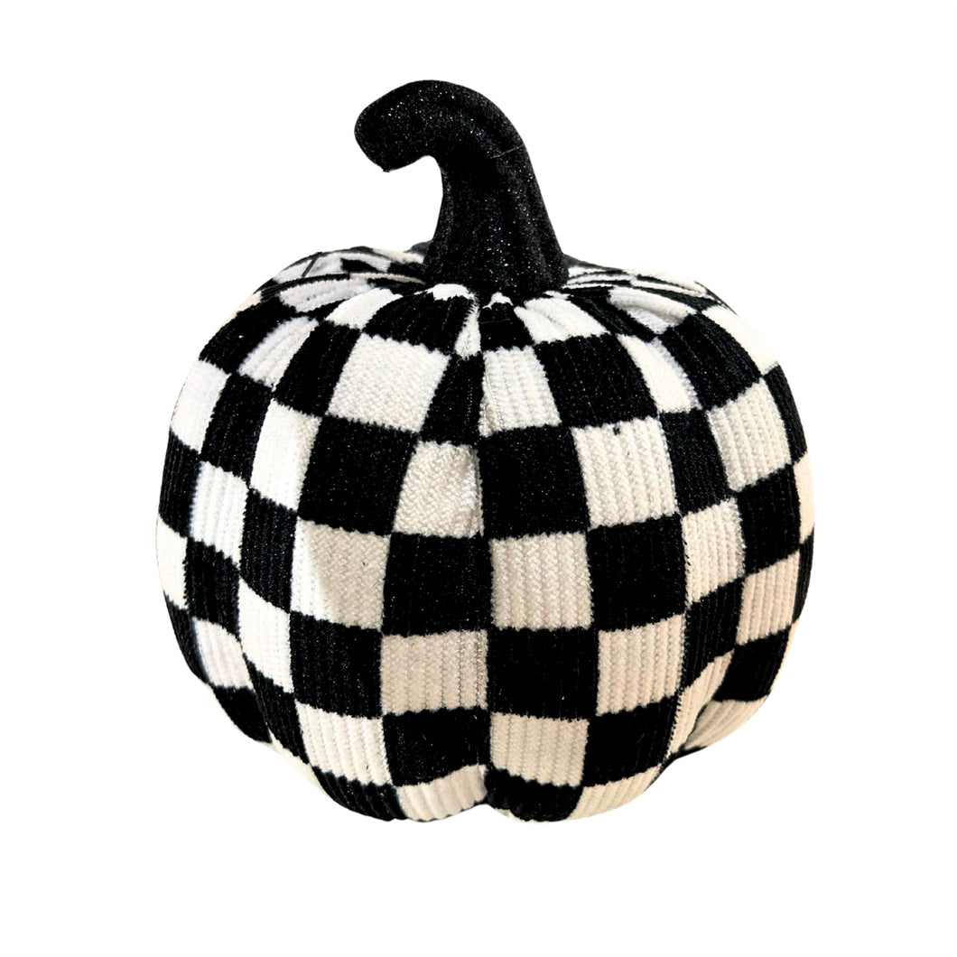 Black and White Checked Pumpkin