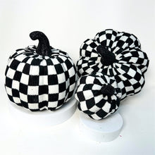 Load image into Gallery viewer, Black and White Checked Pumpkin
