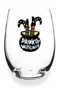 Drink Up Witches Stemless Wine Glass