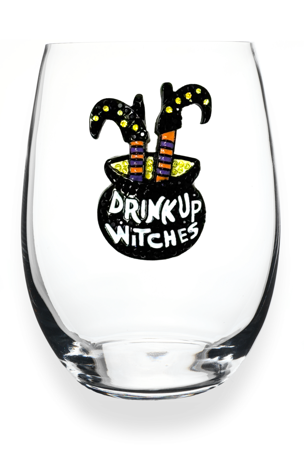 Drink Up Witches Stemless Wine Glass