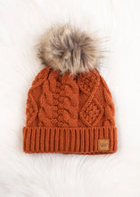 Load image into Gallery viewer, Rust Cable Knit Hat
