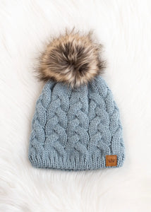 Dusty Blue Braided Hat