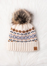 Load image into Gallery viewer, Cream, Black Camel Pom Hat
