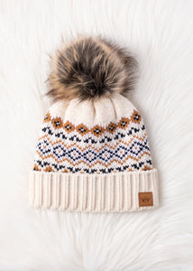 Cream, Black Camel Pom Hat