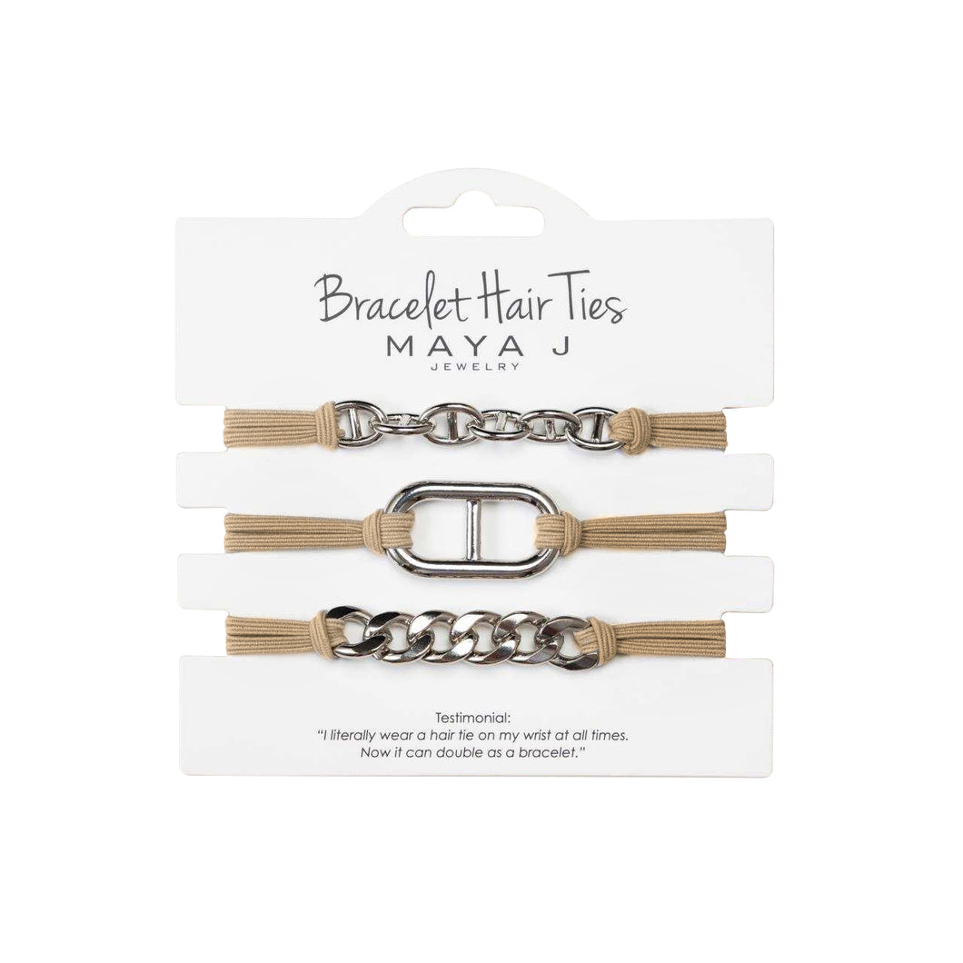 Bracelet/Hair Ties Clover Silver