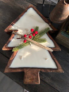 Christmas Tree Dough Bowl Candle