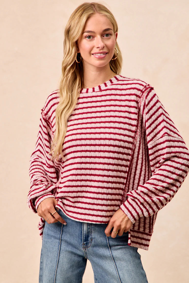 Hello Stranger Top Burgandy