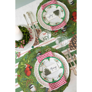Paper Green & Red Awning Table Runner