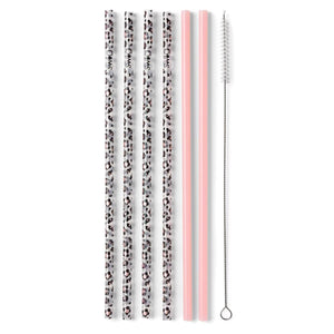 Leopard & Blush Reusable Straws