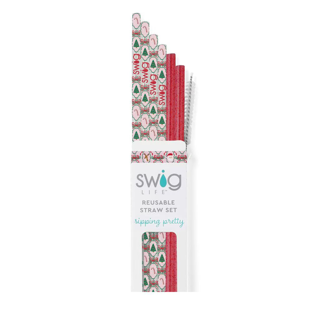 Christmas Cameos + Red Reusable Straws