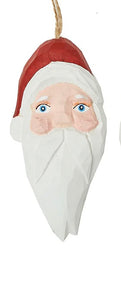 Carved Wood Santa Ornament