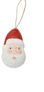 Carved Wood Santa Ornament