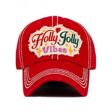 Load image into Gallery viewer, Holly Jolly Vibes Vintage Ballcap
