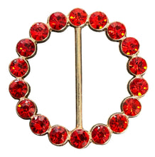 Load image into Gallery viewer, Tee Tie Round Red Rhinestones
