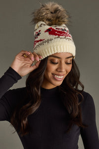 Cardinal Pattern Pom Hat