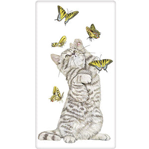 Kitten and Butterflies Towel