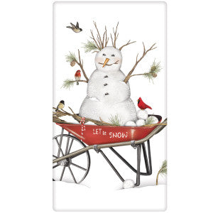 Snowman Wheelbarrow Towel