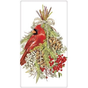 Pine Cardinal Swag Towel