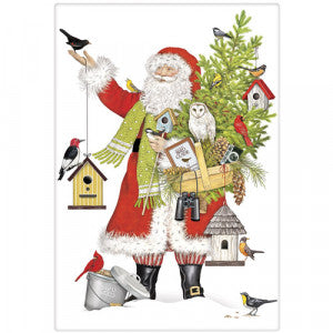 Birdhouse Santa Towel