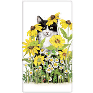 Garden Flower Cat Towel