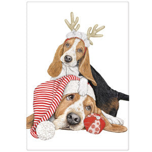 Winter Basset Puppy Towel