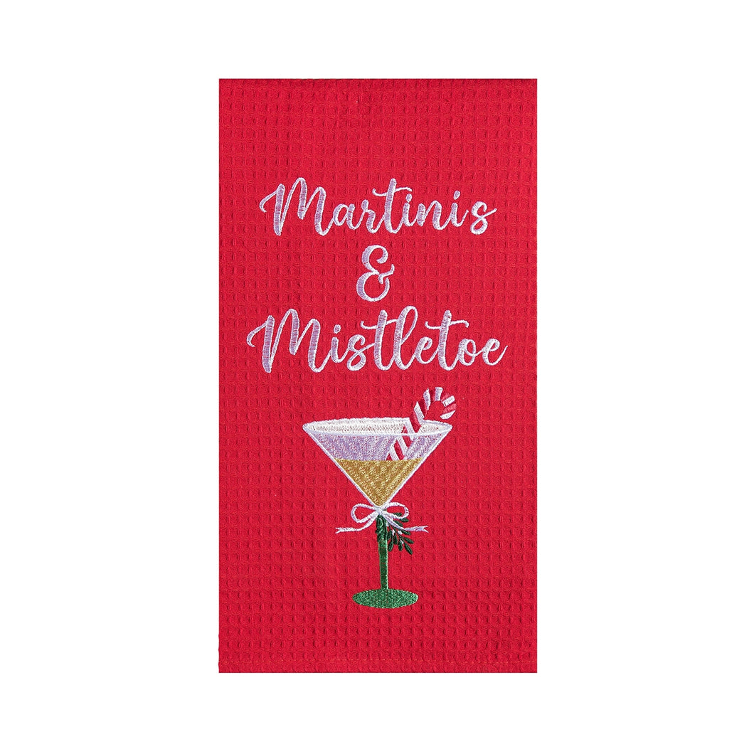 Martini's & Mistletoe Towel