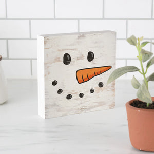 Snowman Face Block Art