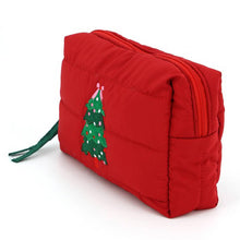 Load image into Gallery viewer, Christmas Tree Quilted Puffer Pouch
