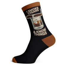 Load image into Gallery viewer, Cigars I Know Things Mens Socks
