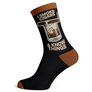 Cigars I Know Things Mens Socks