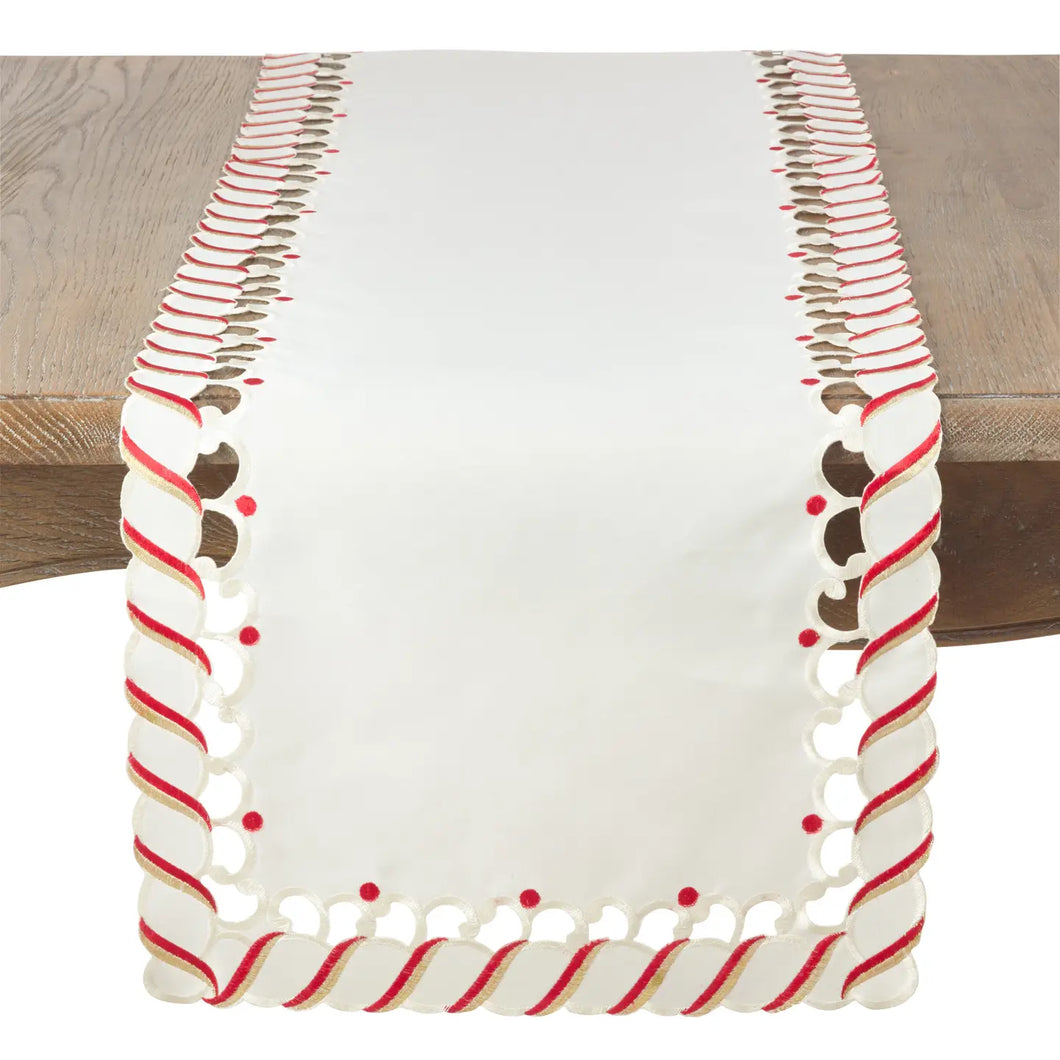 Candy Cane Candy Table Runner