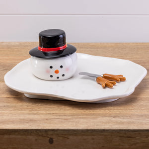 Melted Snowman Plate and Spreader