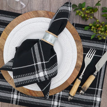 Load image into Gallery viewer, Black Plaid Napkin

