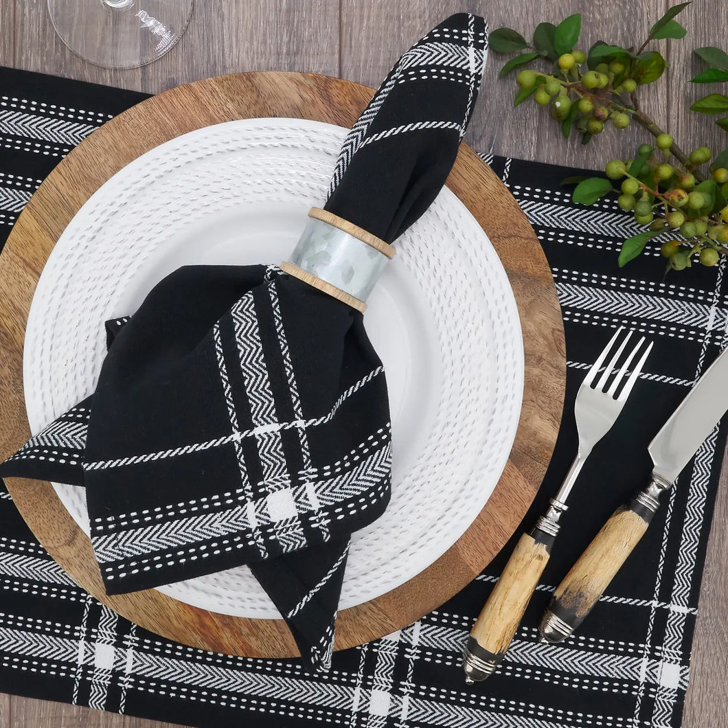 Black Plaid Napkin