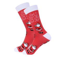 Load image into Gallery viewer, Mens Yup You're On The Shit List Santa Socks
