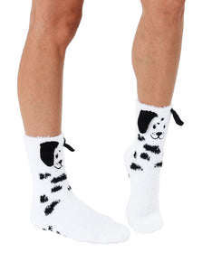 Fuzzy Dalmatian Socks/Slipper