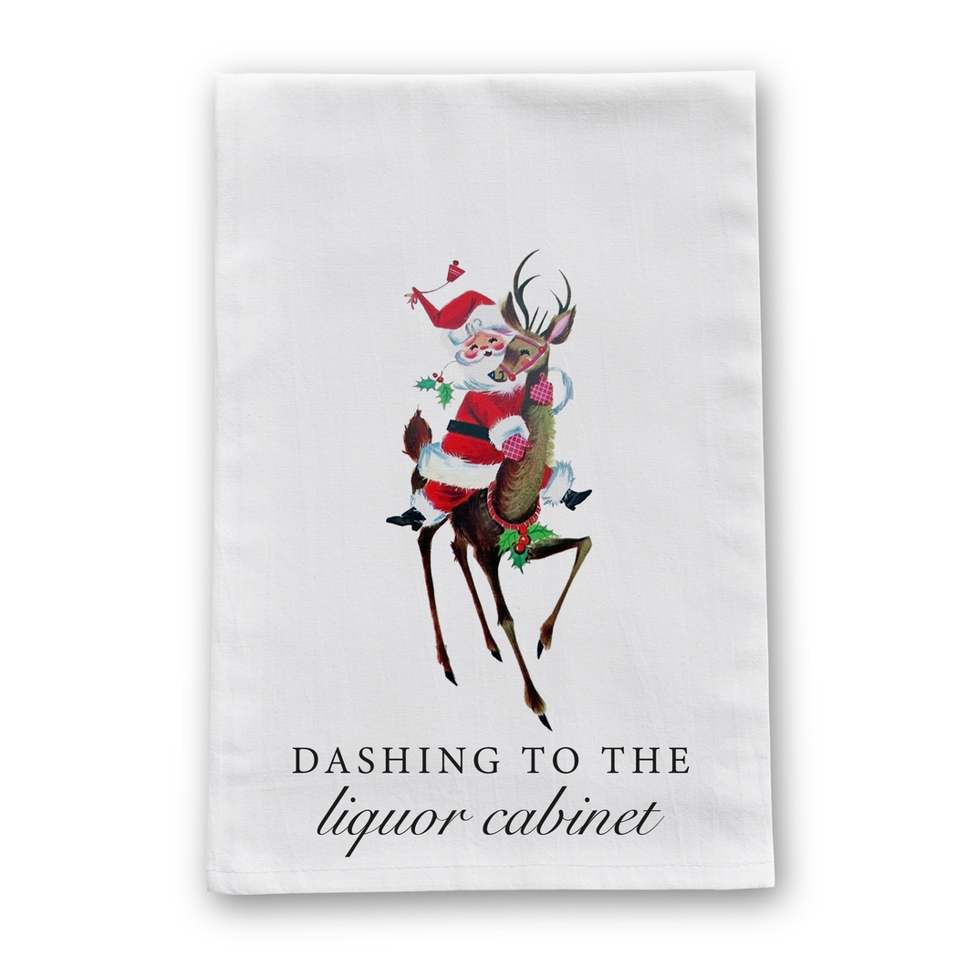 Dashing To Liquor Cabinet Towel