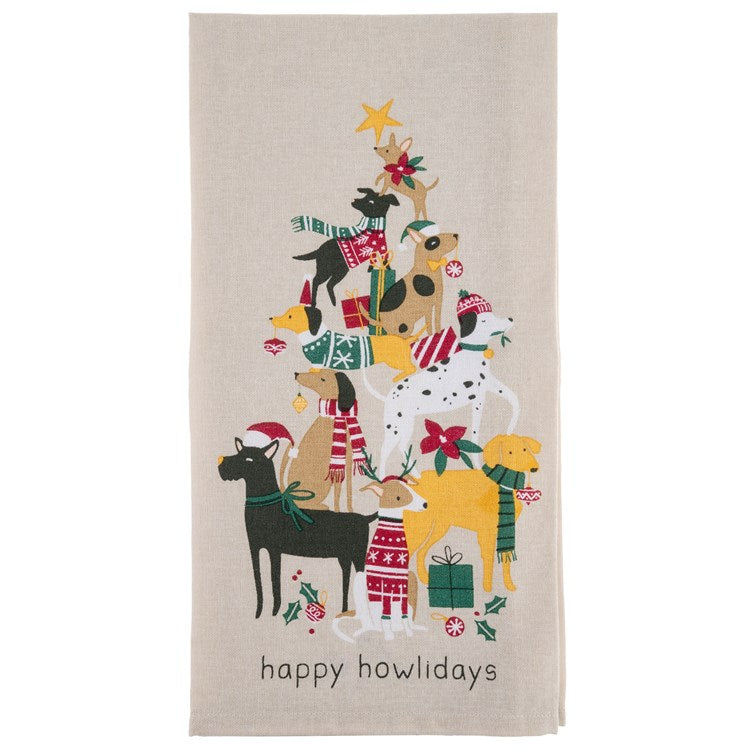 Holiday Tea Towel Dog