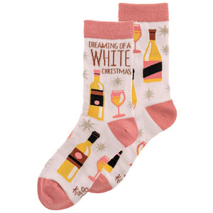 White Christmas Socks