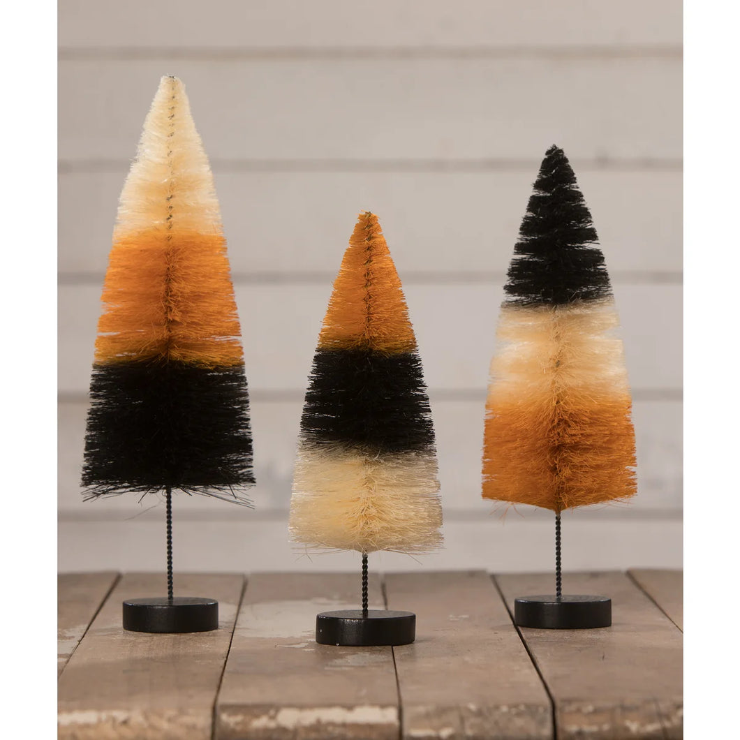 Halloween Stripe Bottle Brush Tree