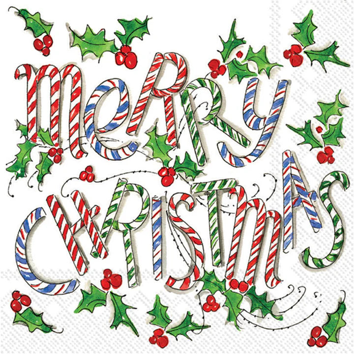 Cane Merry Christmas Cocktail Napkins