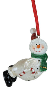 Candy Cane Snowman Ornament
