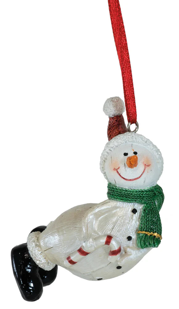 Candy Cane Snowman Ornament