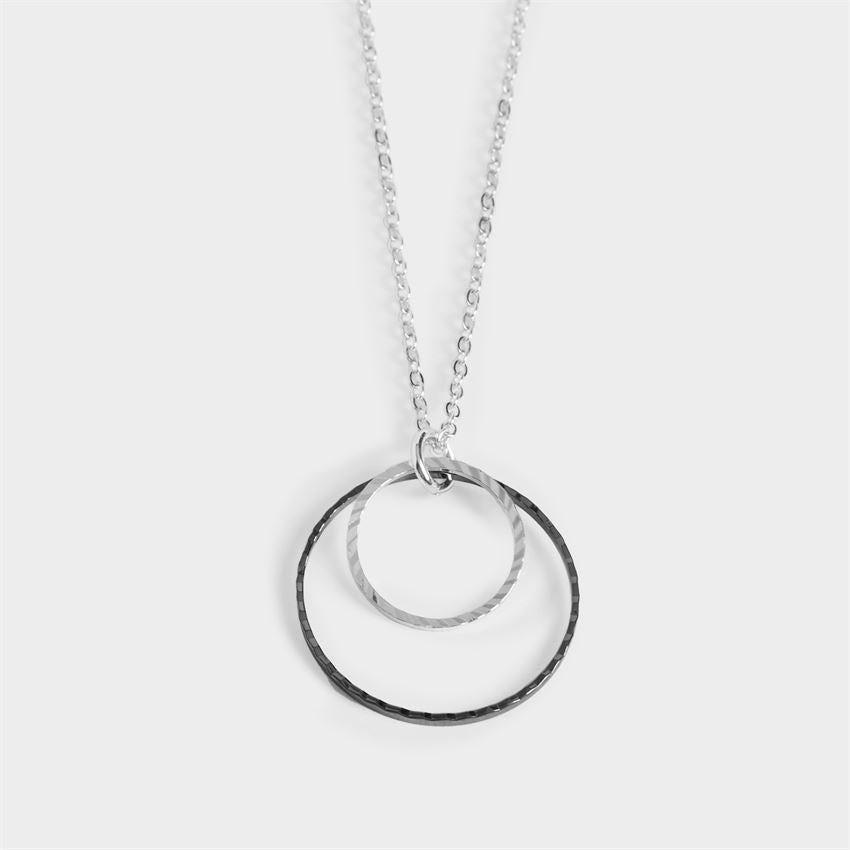 Hammered Double Hoop Necklace
