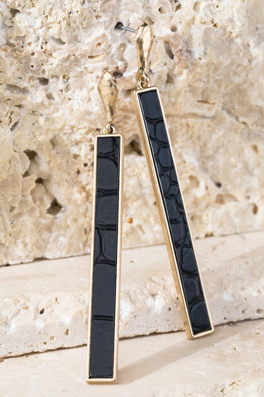 Black Bar Earrings