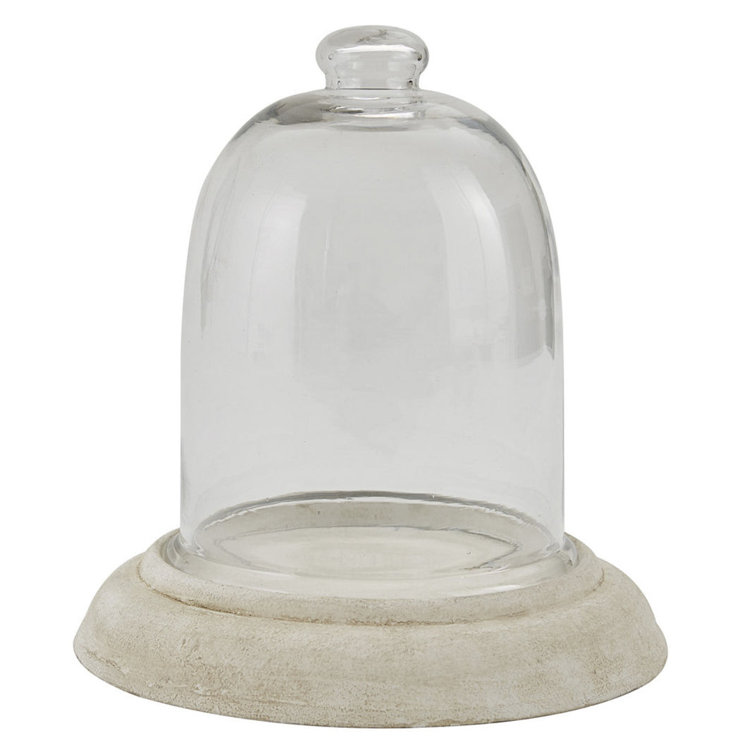 Lg Cream Metal Base & Cloche