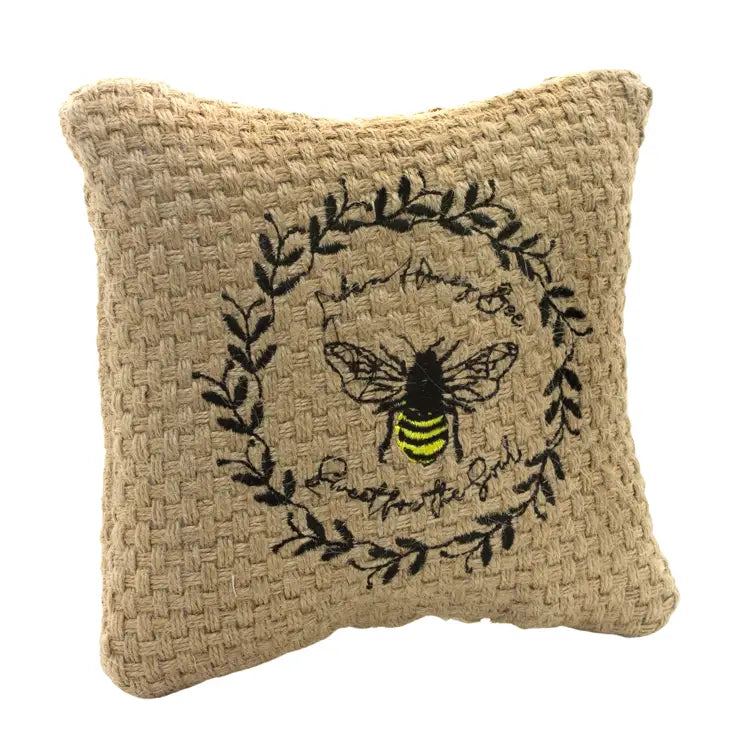 Burlap Bee Pillow