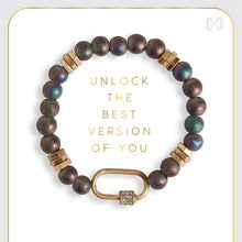 Load image into Gallery viewer, Moonstone Luxe Padlock Bracelet
